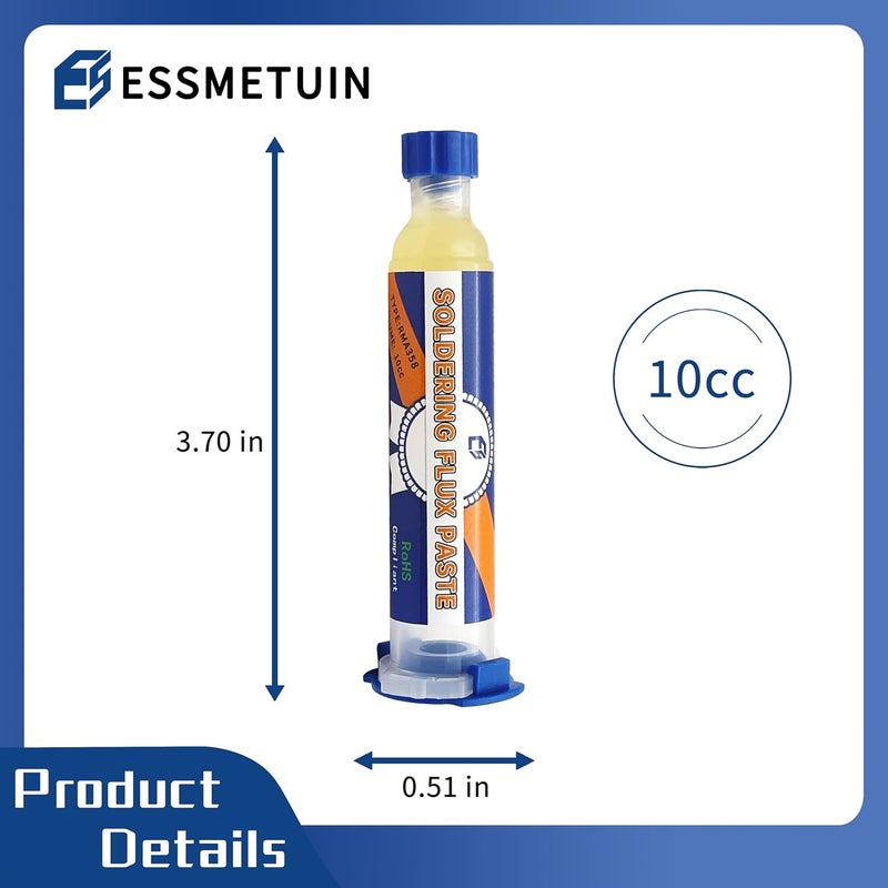 Essmetuin Store شريط إزالة اللحام ومعجون الفلكس للحام لإصلاح الإلكترونيات، فلكس بدون تنظيف، مجموعة إزالة اللحام - Image 2